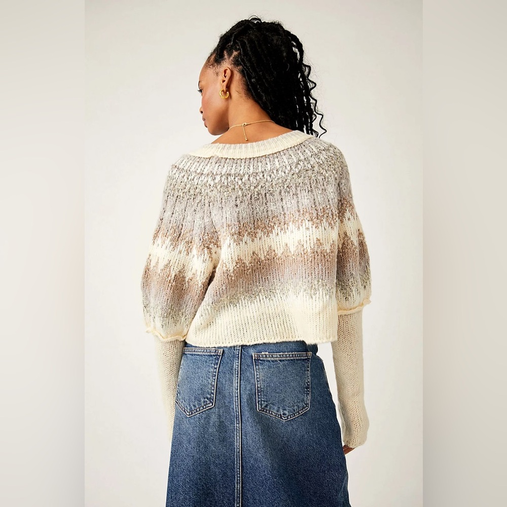 Free People Home For The Holidays Balloon-Sleeve Sweater - Picture 2 of 8